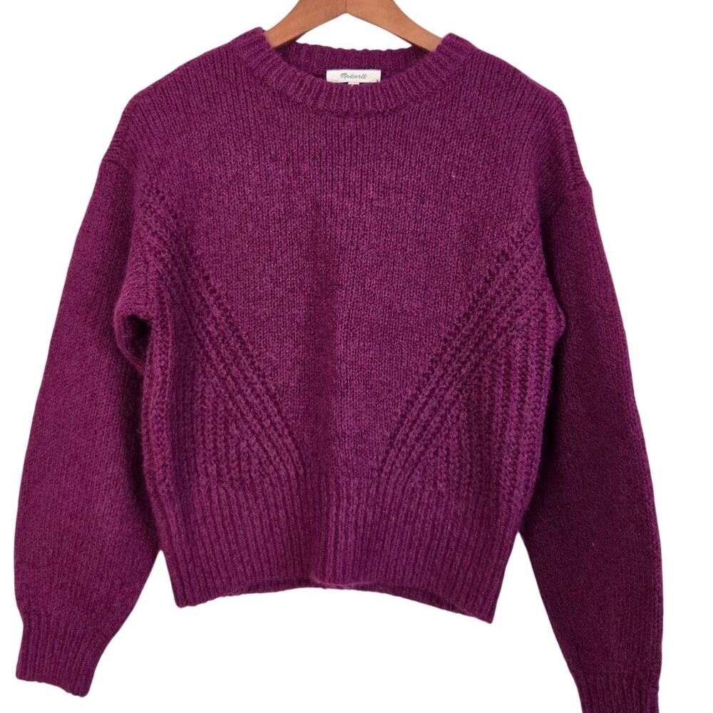 Heritage Prep Soft Girl Madewell Wool‑Blend Wedge Dark Academia Cozy Sweater XXS